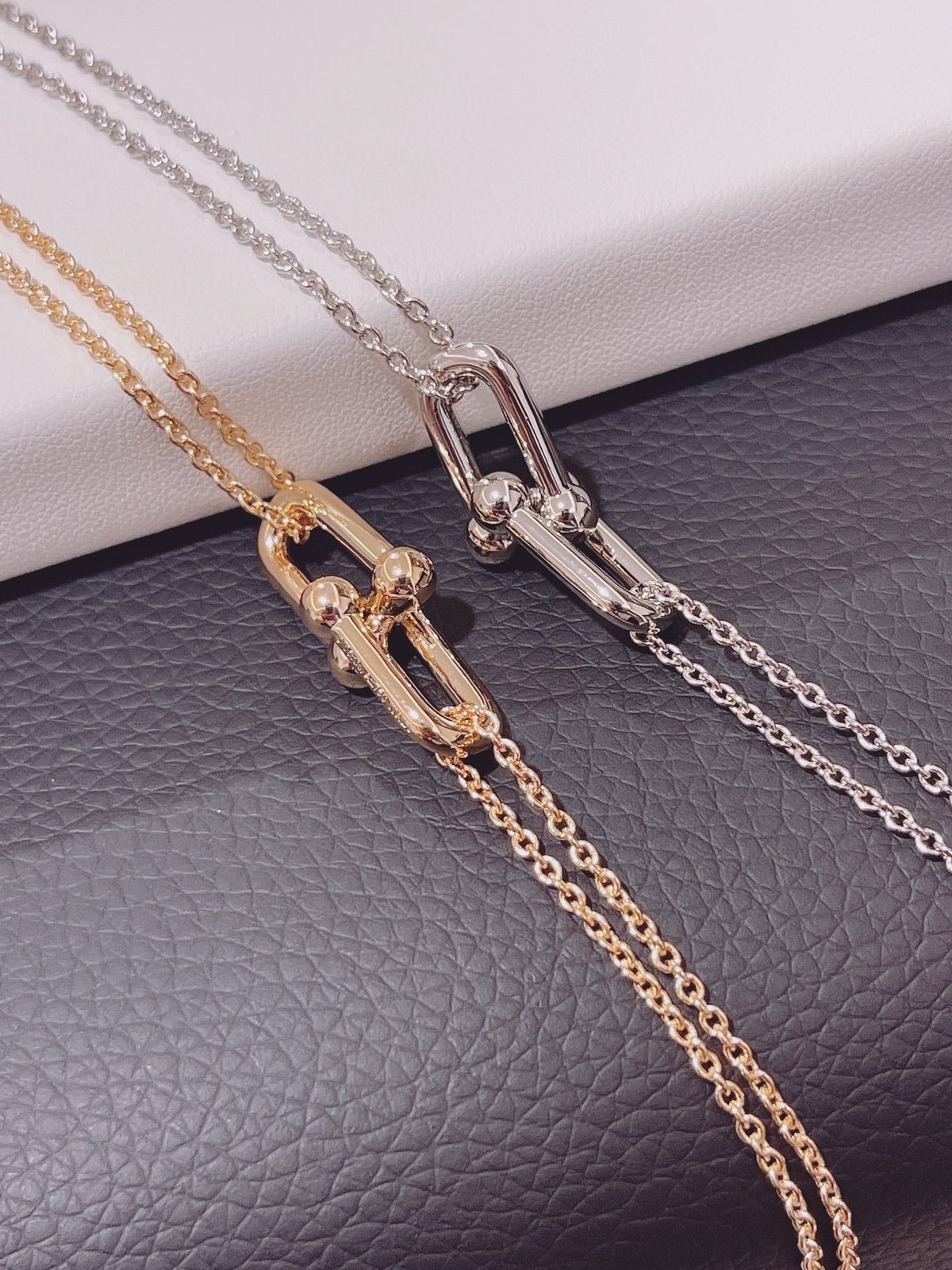 Tiffany Hardwear Double Link Pendant Silver Necklace - 68692512