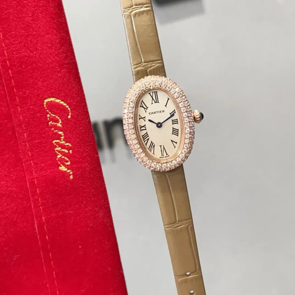 Cartier Diamond Bezel Taupe Watch - Hình 5