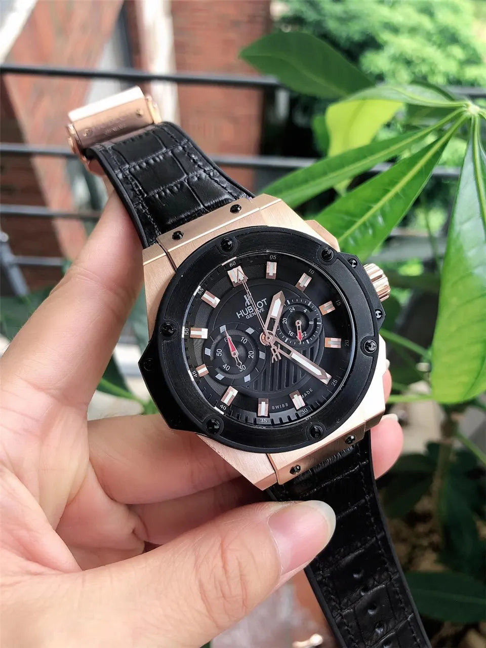 Hublot White Dial Leather - Hình 5