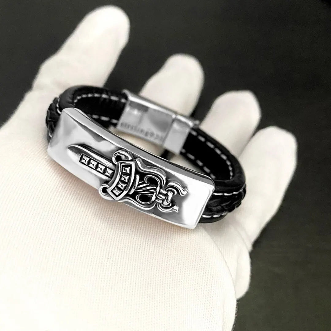 Chrome Hearts Style Leather Bracelet - Hình 2