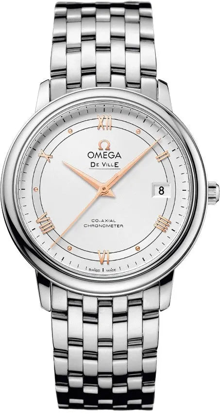de Omega White Dial Steel Watch