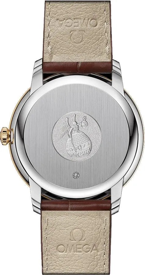 Omega Gold Dial Brown Leather - Hình 2
