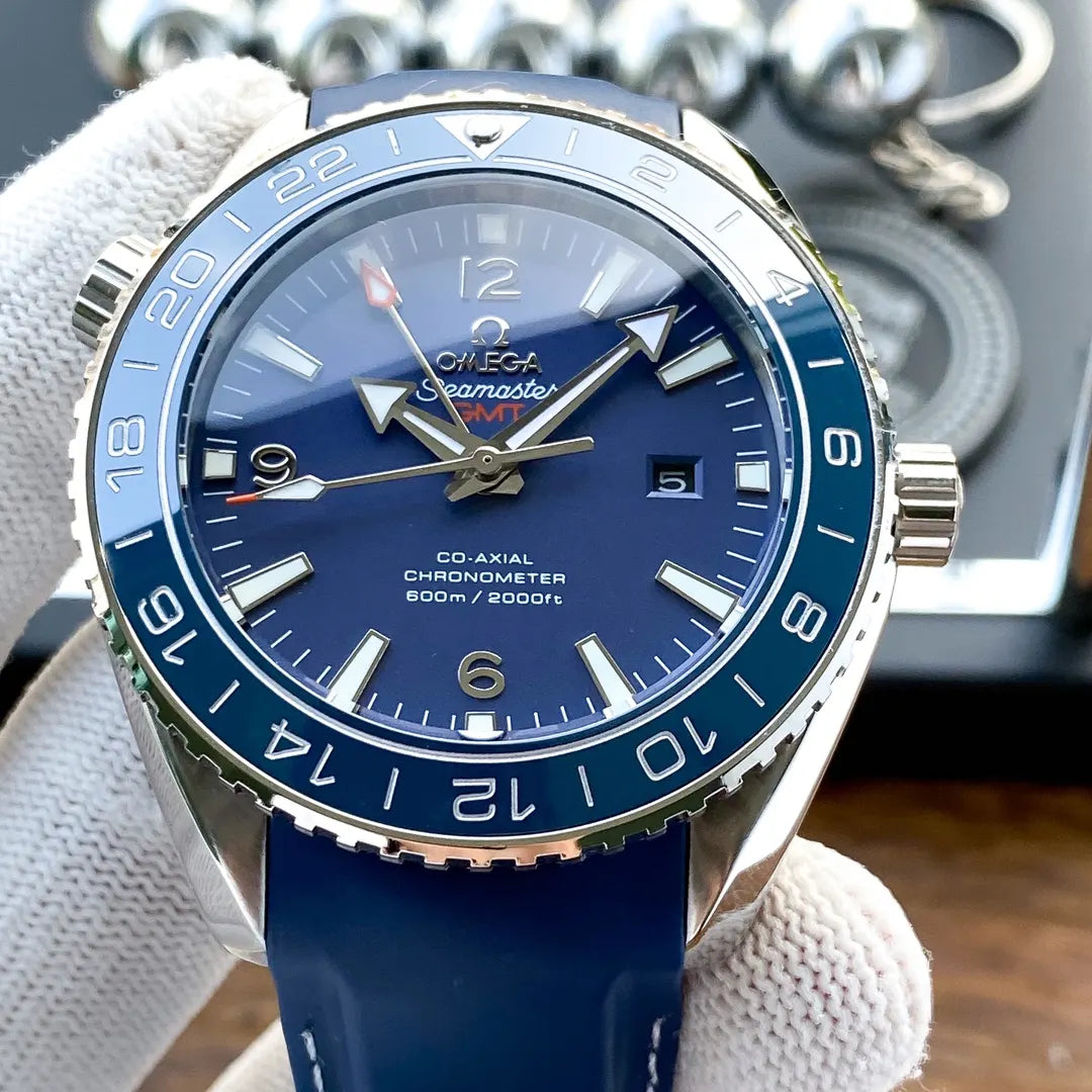 rubber Omega Seamaster GMT Blue Dial