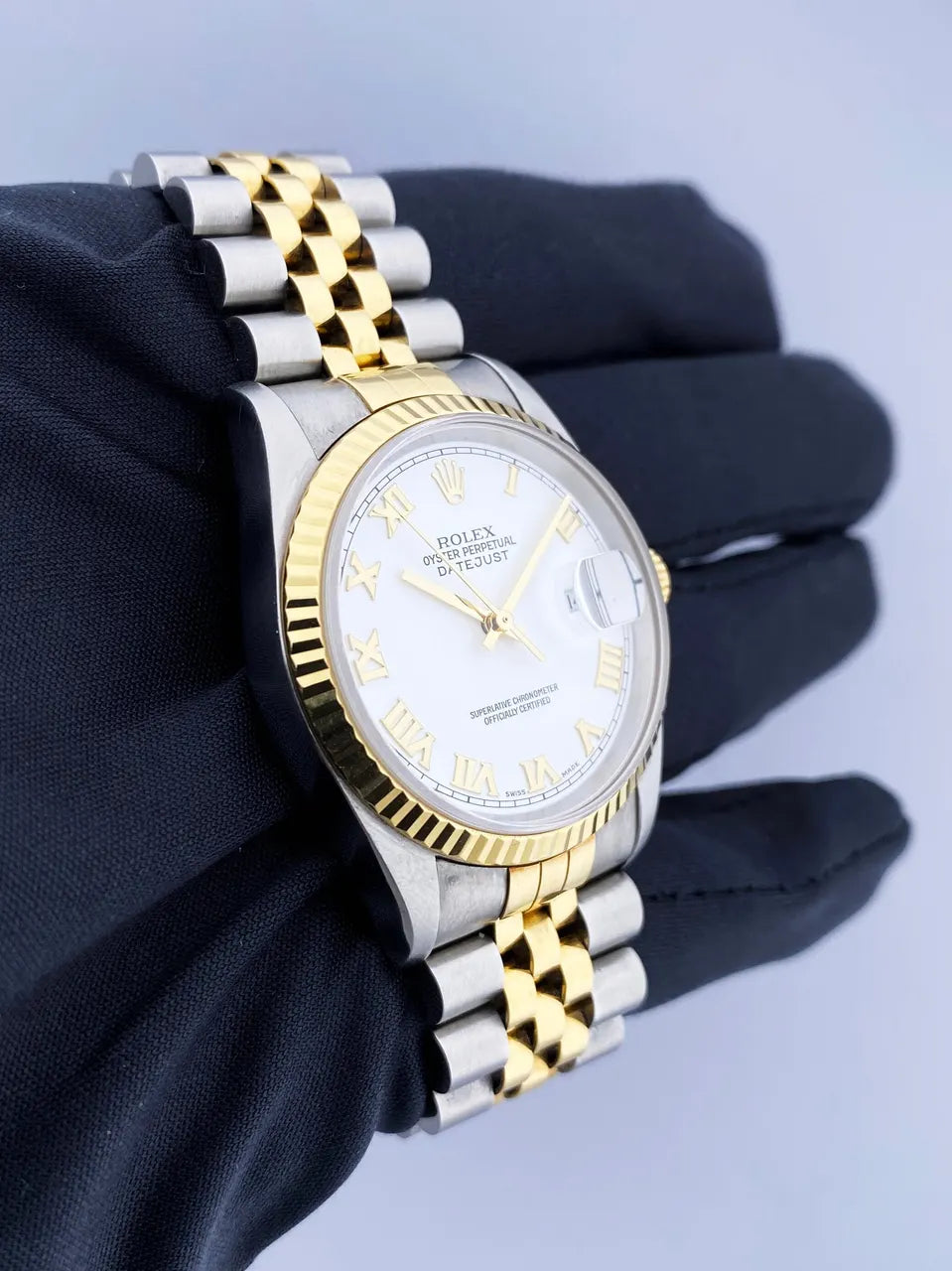 numeral Rolex White Roman Datejust - Hình 13