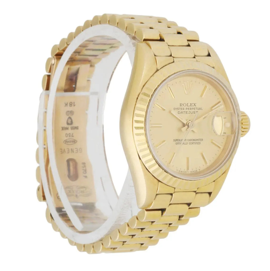 fluted Rolex Gold Champagne Datejust - Hình 3