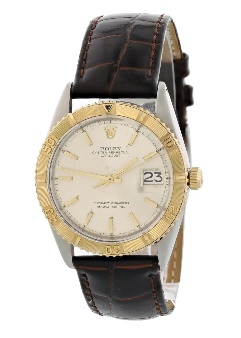 Rolex Gold Bezel Leather Strap - Hình 2
