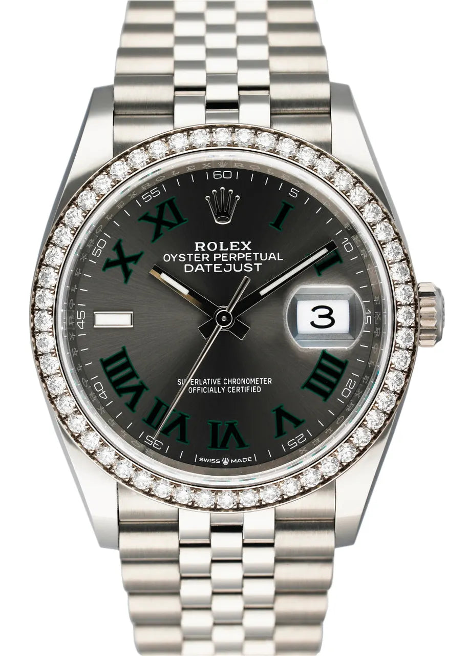 Rolex Datejust Gray Dial Diamond - Hình 12