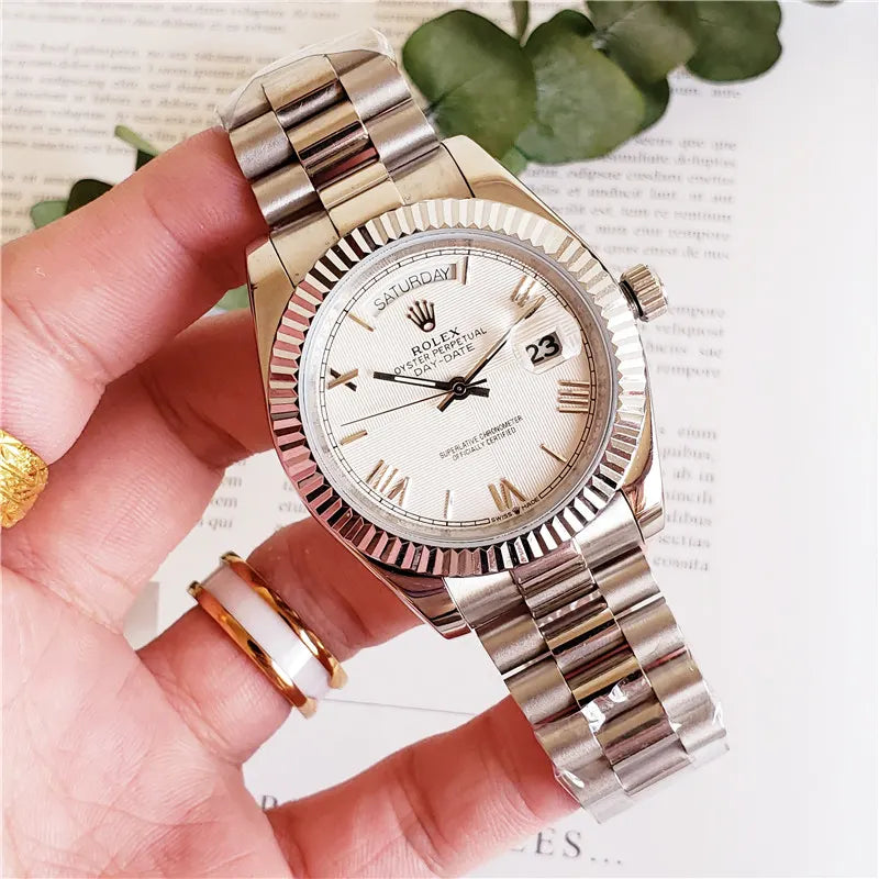 oyster Rolex Day-Date Silver Dial - Hình 5