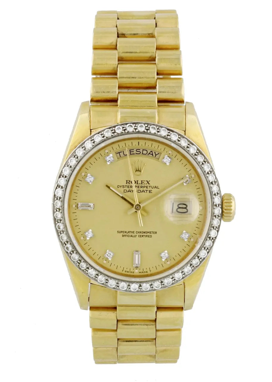 Rolex Gold Diamond Bezel day date - Hình 3