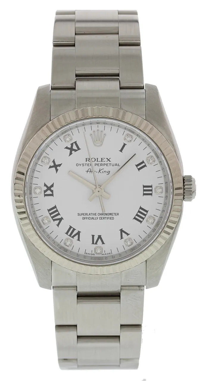 Rolex Air-King Diamond Silver