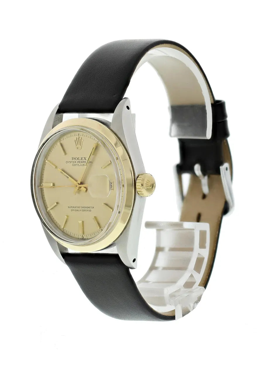 Rolex Gold Bezel Leather - Hình 4