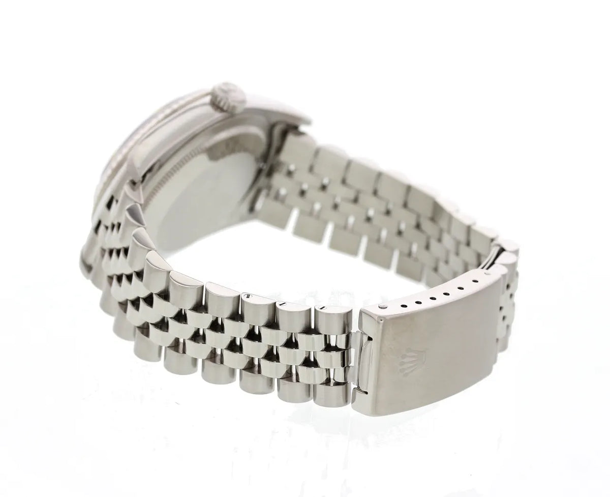 Rolex Silver Dial Fluted Bezel - Hình 3