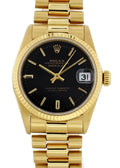 Rolex Gold Black Dial Watch - Hình 2