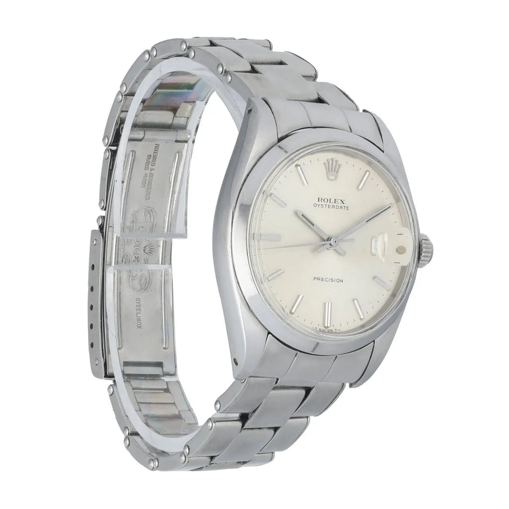 stainless Rolex Oysterdate Silver Dial - Hình 3