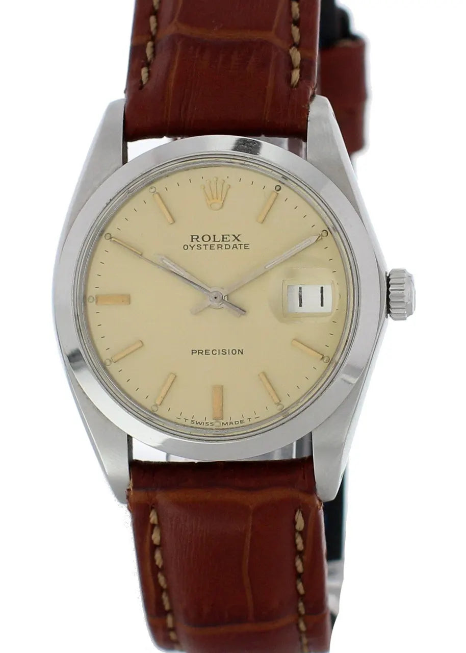brown Rolex Oysterdate Silver - Hình 2