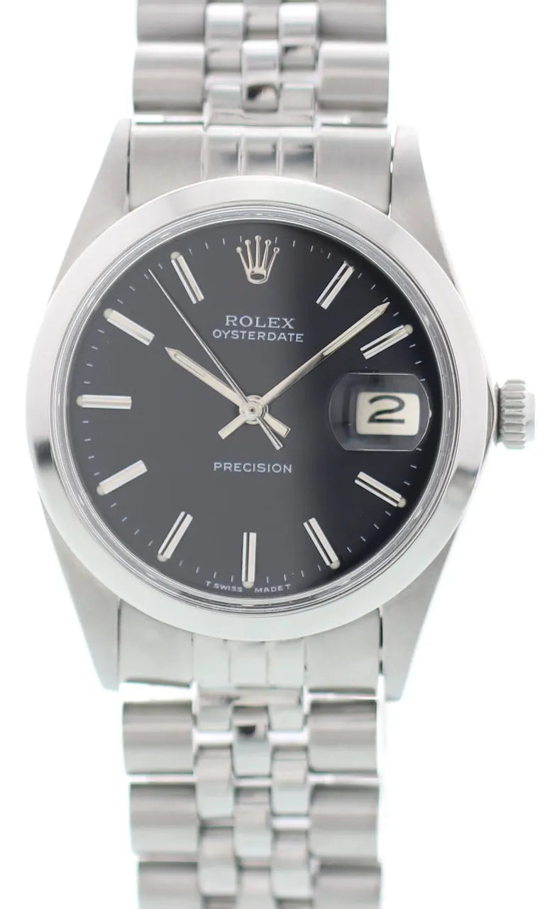 oysterdate Rolex Black Dial Stainless - Hình 2