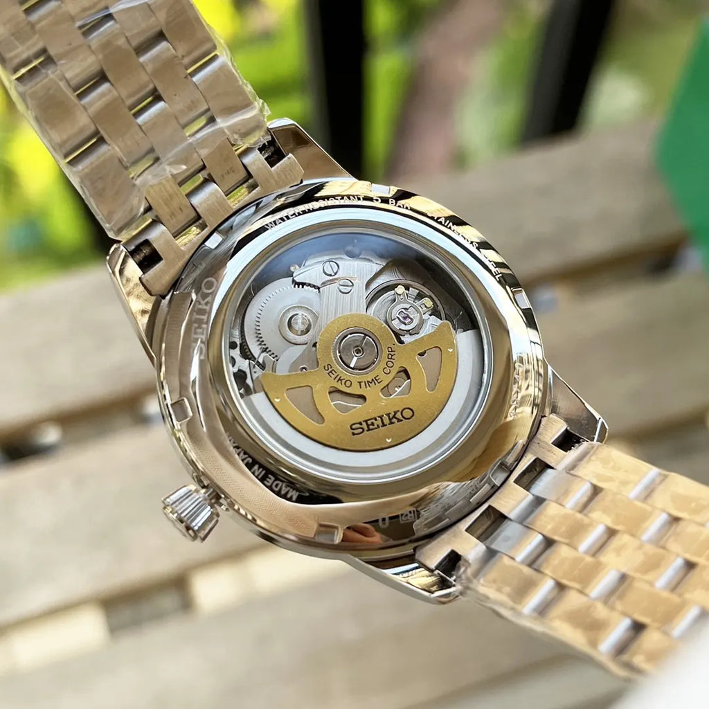 stainless Seiko Presage Green Dial - Hình 2